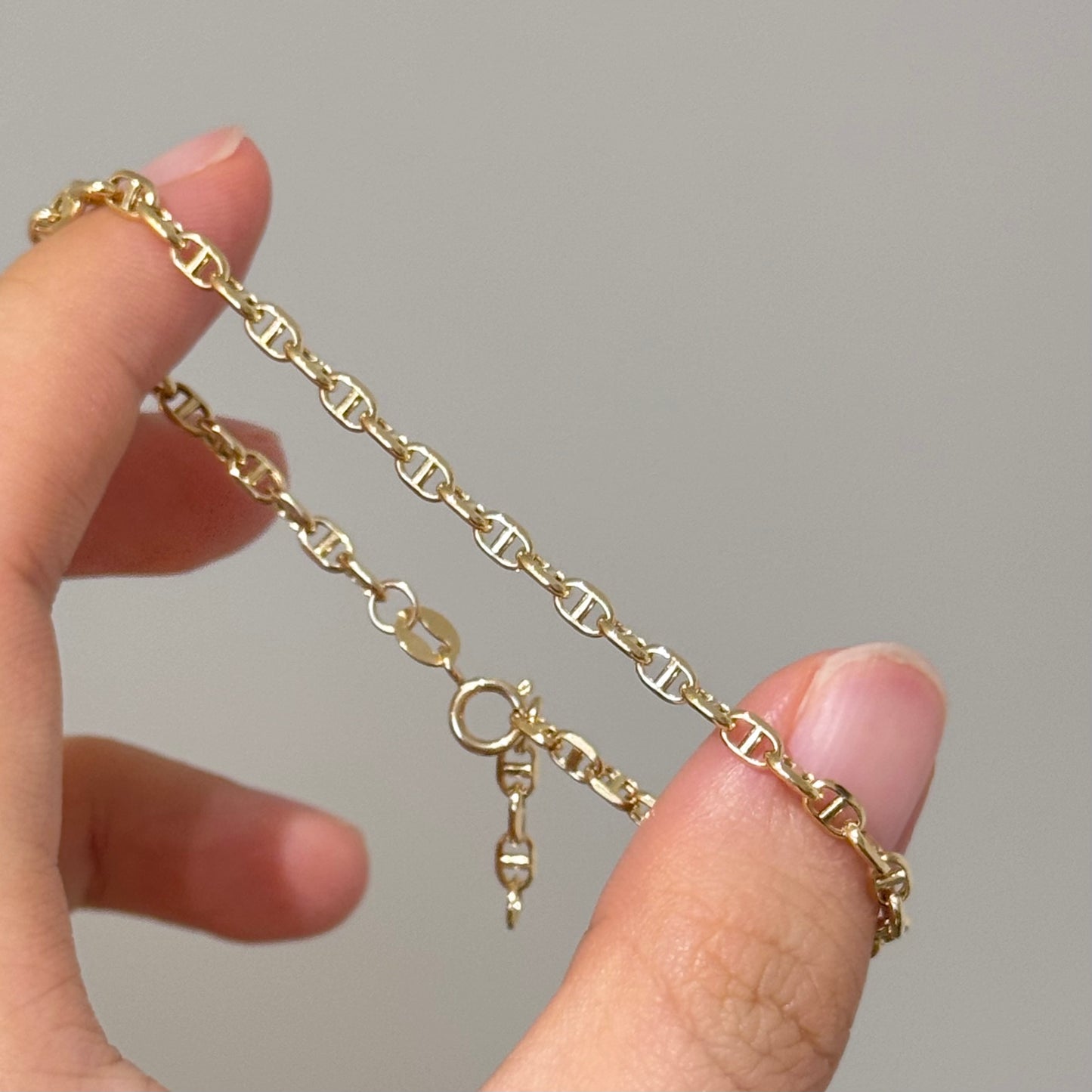 18K Solid Gold Classic Link Bracelet