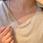 14K Solid Gold Plain Chain Necklace闪珠链