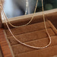 14K Solid Gold Plain Chain Necklace闪珠链