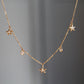 14K Solid Gold Sea Star Bubble Necklace
