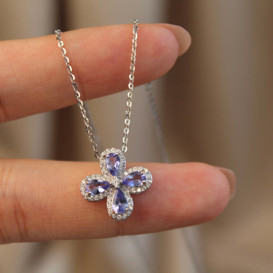 Clover Natural Tanzanite Necklace 坦桑石
