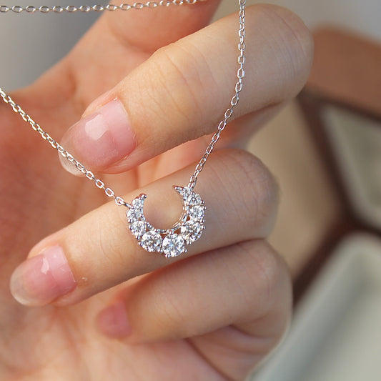 Luna Moon Moissanite Necklace