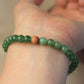 Sandalwood Natural Green Jade Beaded Bracelet, 6mm