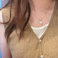 14K Solid White Gold Plain Chain Necklace闪珠链