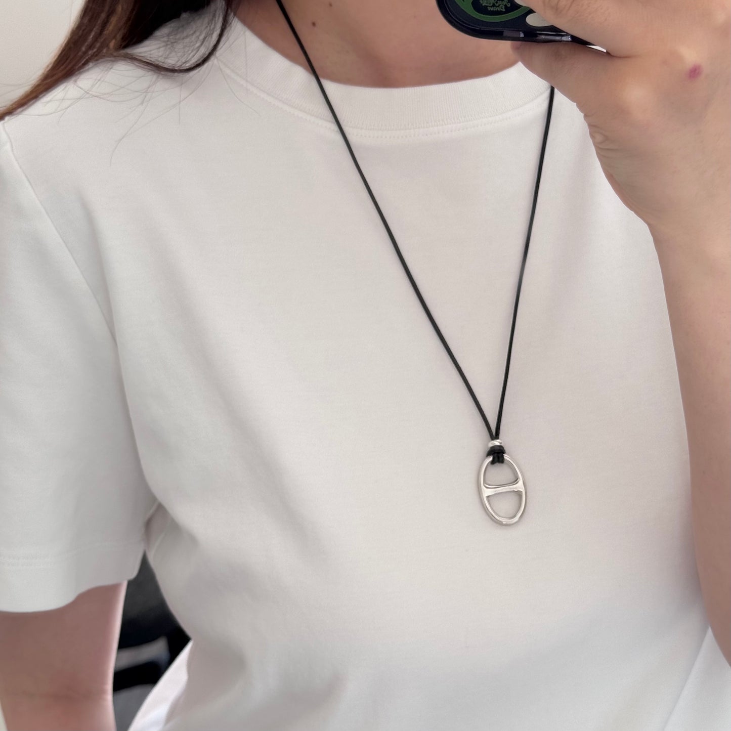 Oval Link Silver Necklace 猪鼻子T恤链