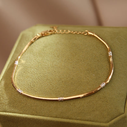 18K Solid Gold Shiny Bracelet