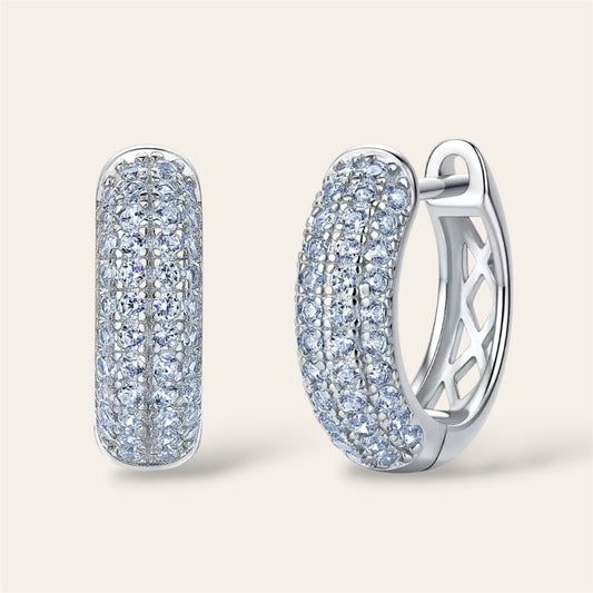 Shiny Moissanite Hoop Earrings