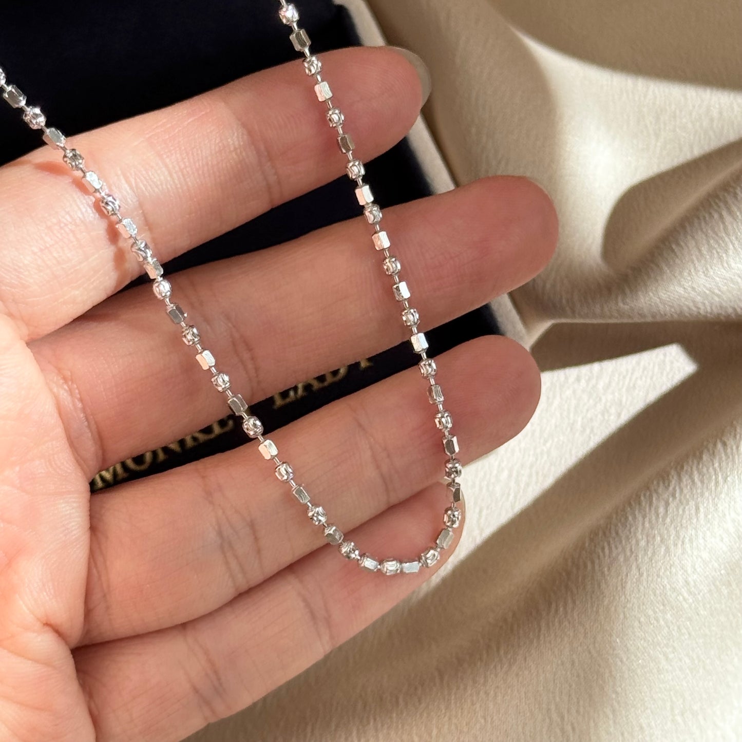 Diamond-Cut Plain Chain Necklace, 50cm