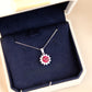 Lab-Grown Ruby Sunflower Necklace