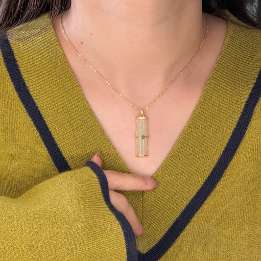 Bamboo Joint Natural Jade Necklace