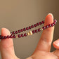 14K Solid Gold Natural Garnet Hulu Bracelet