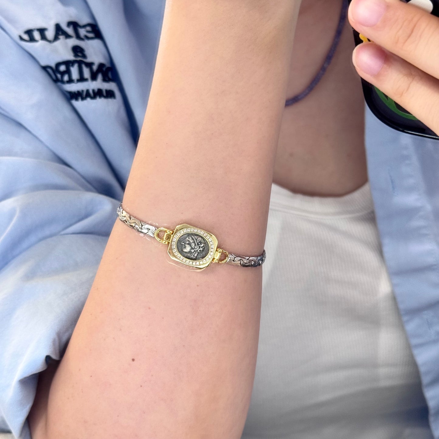 Ancient Greek Coin-Inspired Bracelet
