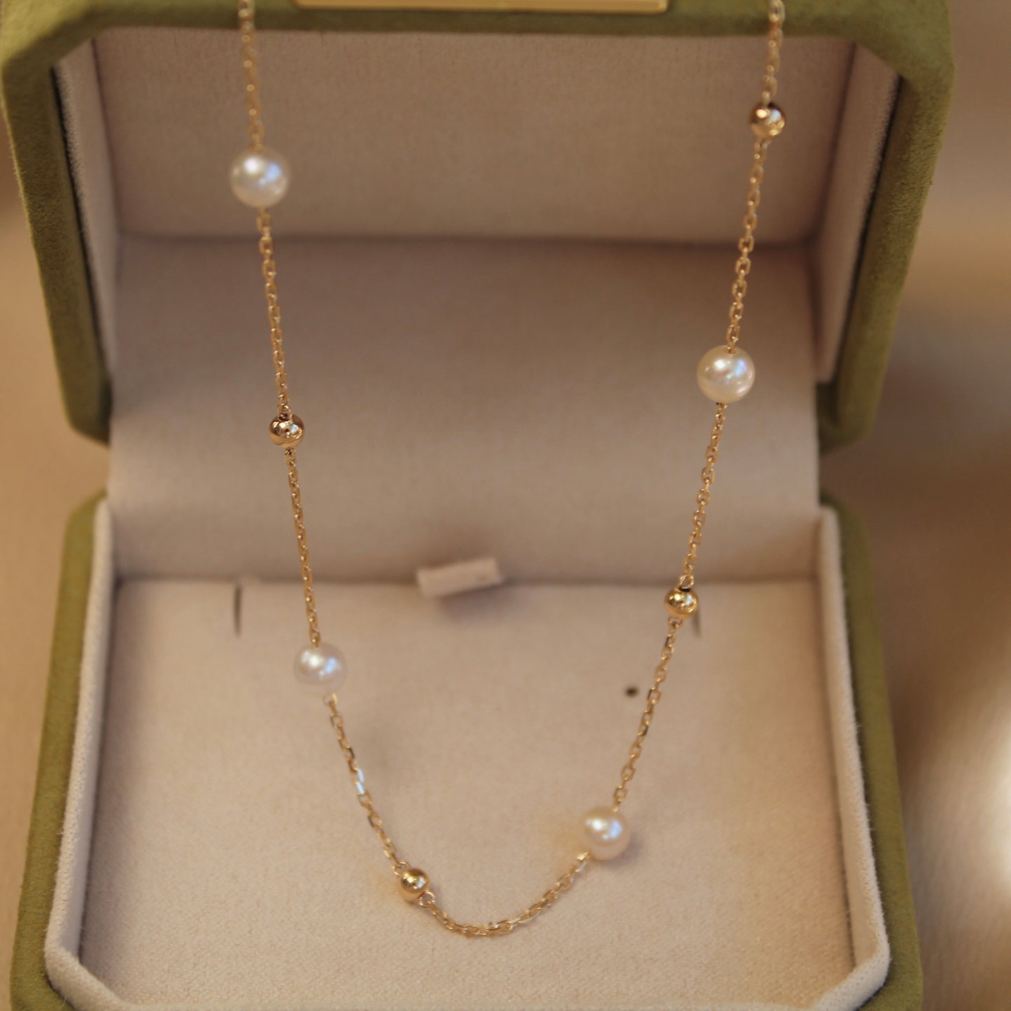 14K Solid Gold Natural Pearl Necklace满天星