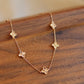 14K Solid Rose Gold Clover Bracelet 车花工艺