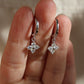 Lucky Clover Moissanite Hoop Earrings