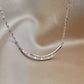 Smile Line Moissanite Necklace, Sterling Silver