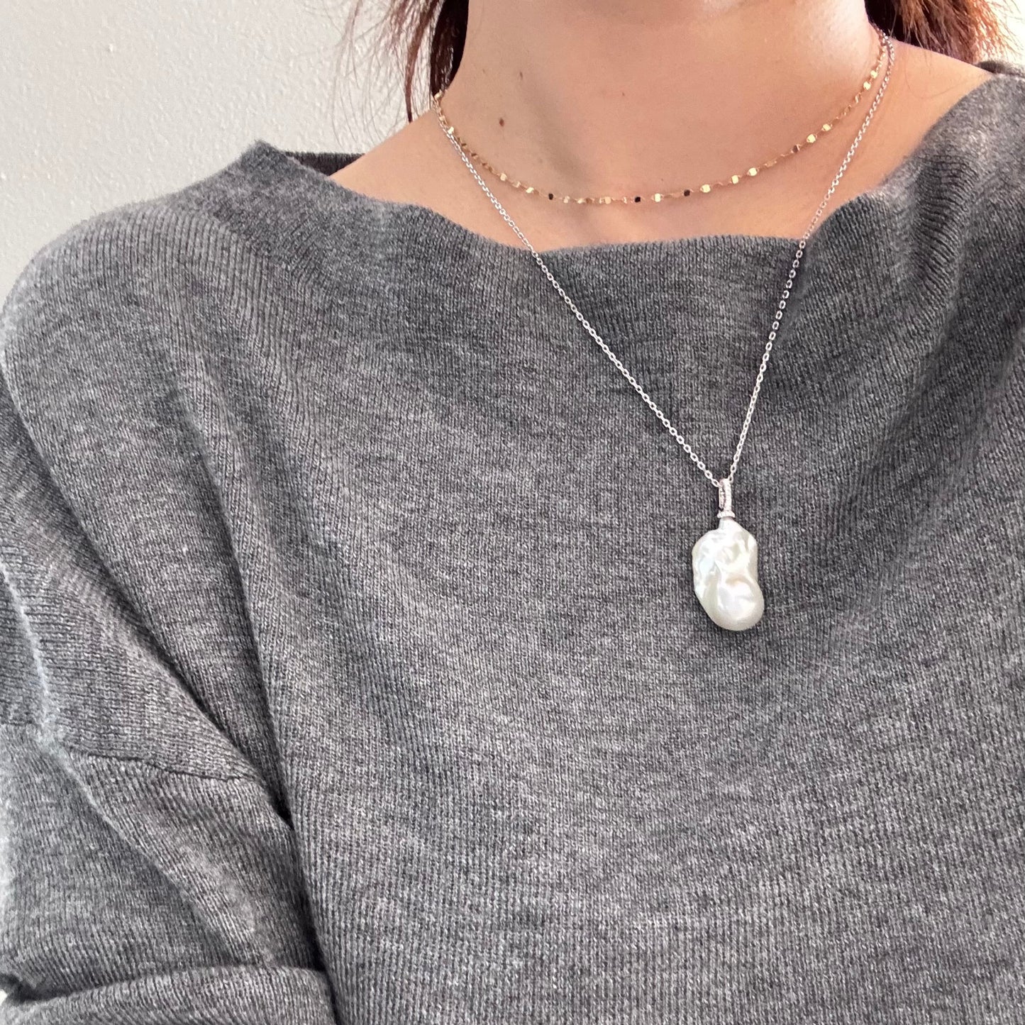 Natural Baroque Pendant Necklace