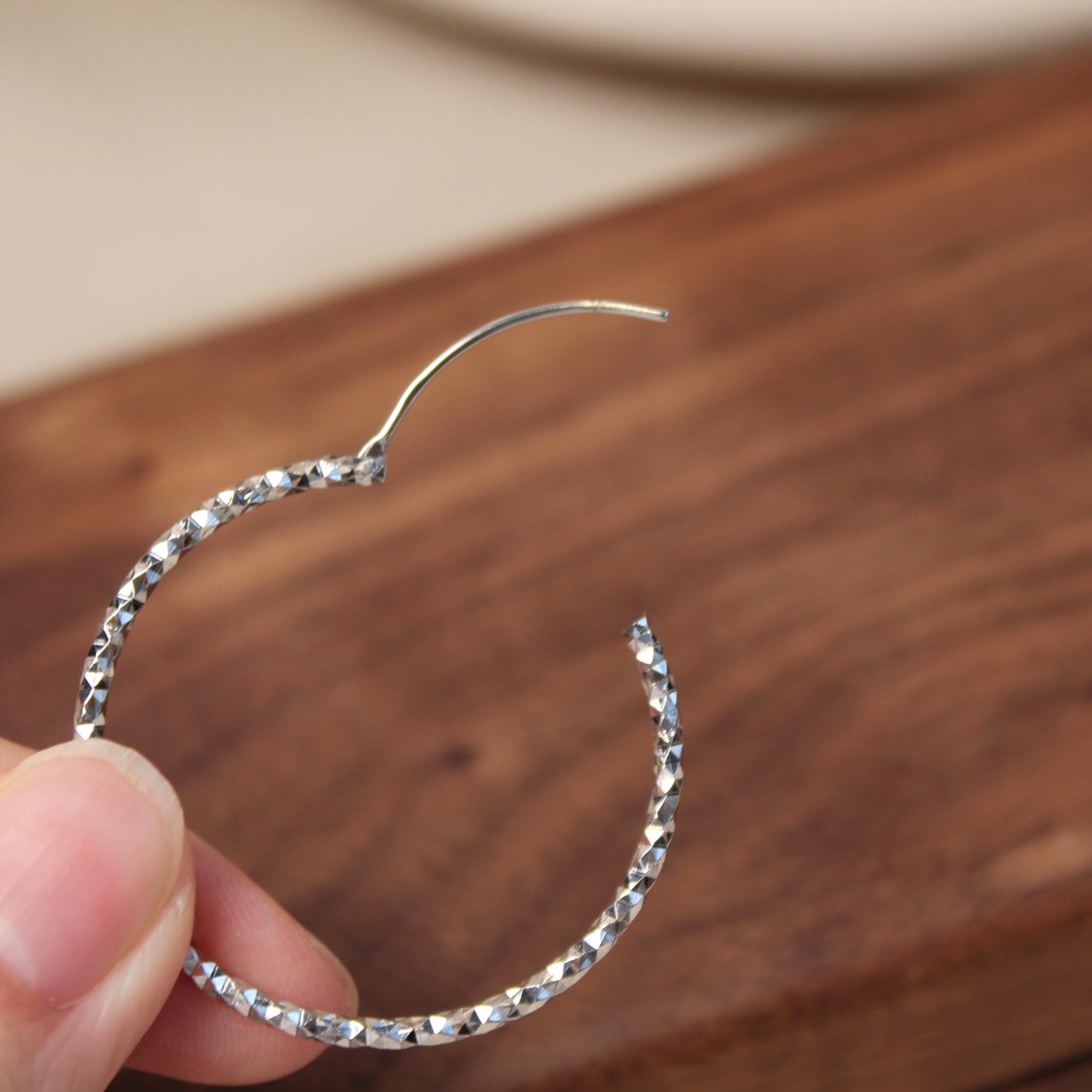 Shiny Big Hoop Earrings, 35mm