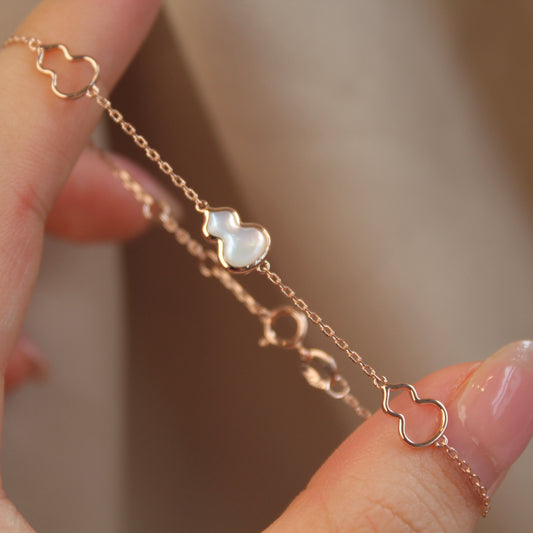 14K Solid Rose Gold White Hulu Bracelet