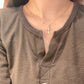 14K Solid Gold Shiny Necklace瓦片链, 45cm