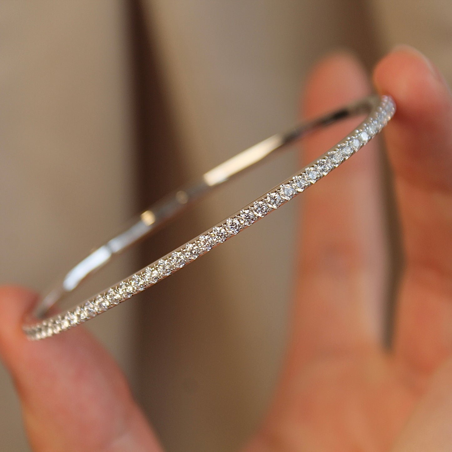 Classic Sparkling Oval Bangle Bracelet