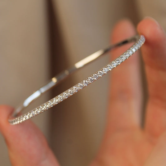 Classic Sparkling Oval Bangle Bracelet