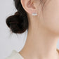 14K Solid White Gold Natural Pearl Earrings