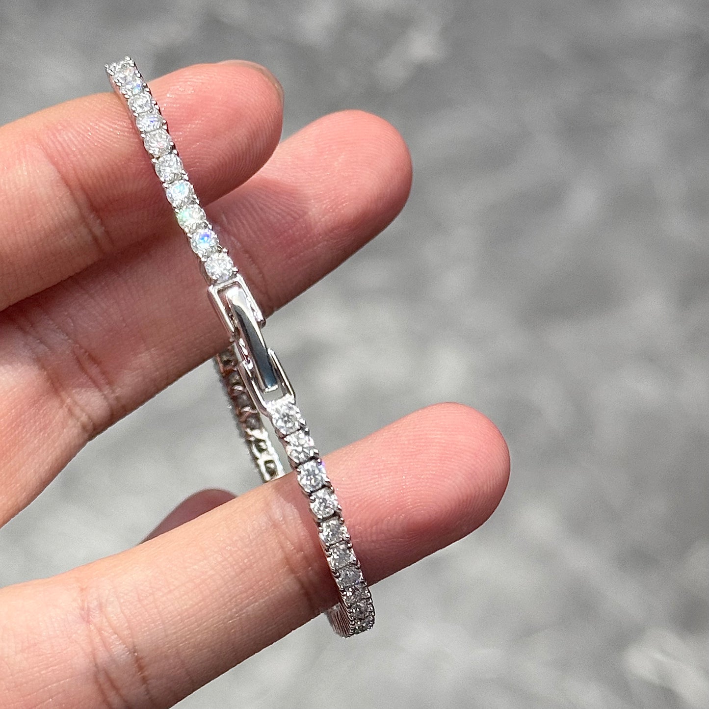 Sparkling Tennis Moissanite Bracelet, 0.06 carat
