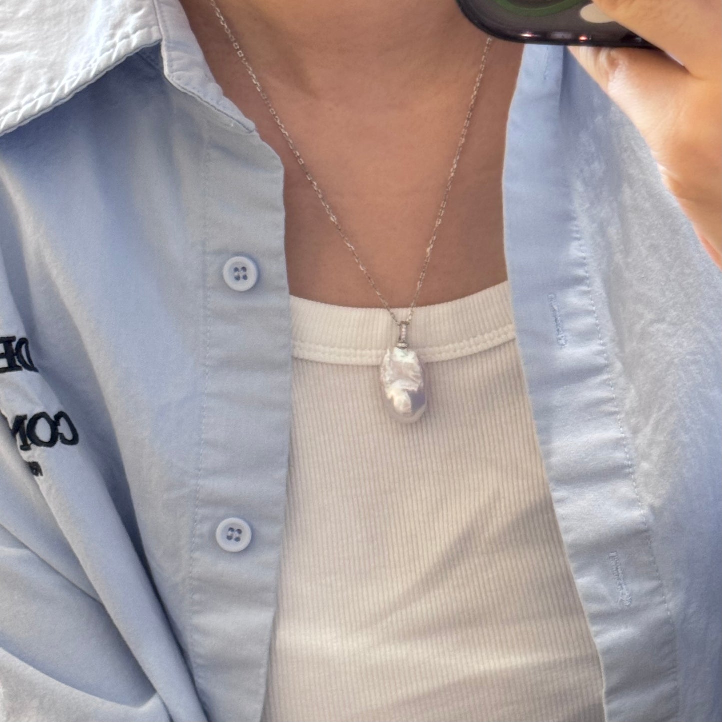 Natural Baroque Pendant Necklace