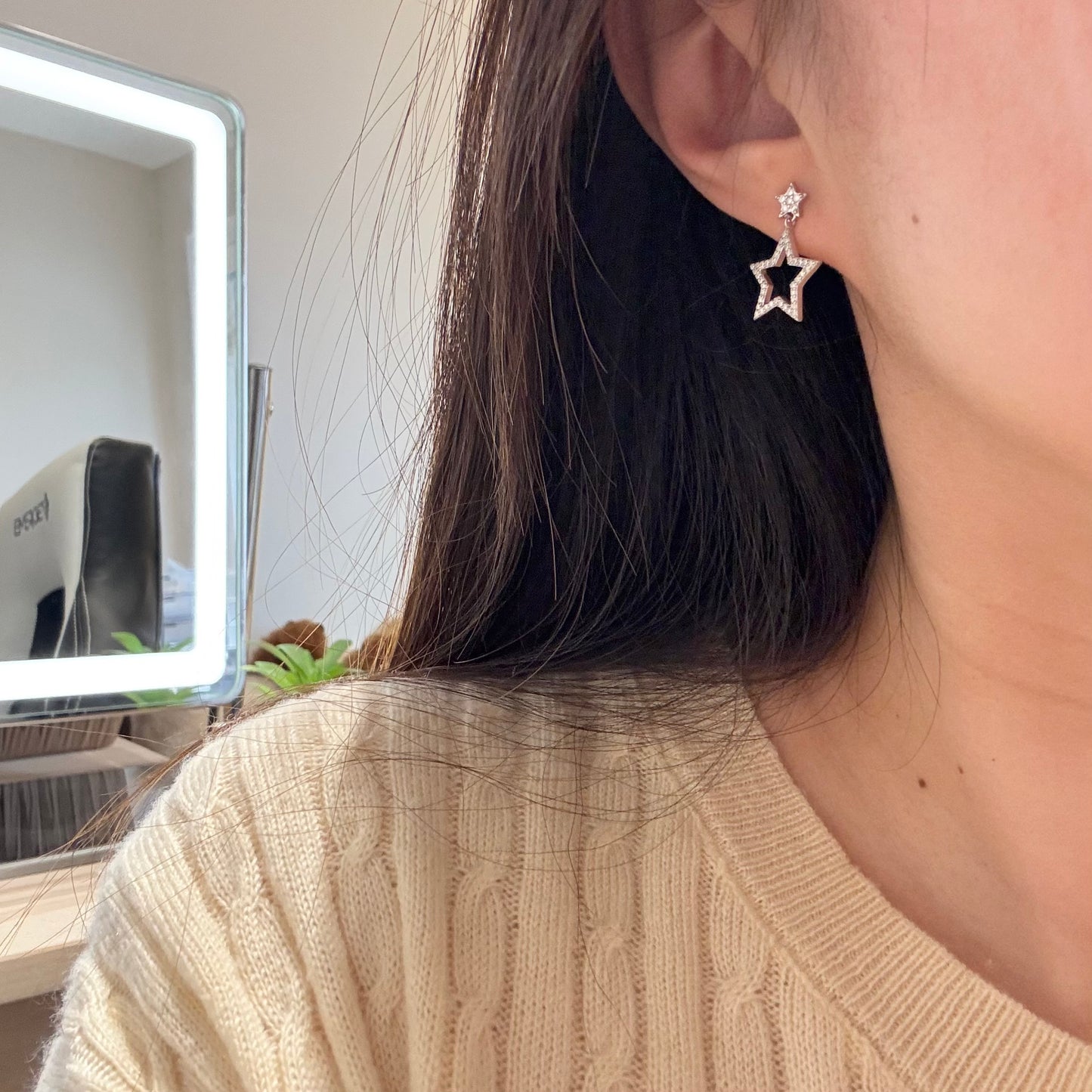 Shiny Star Moissanite Stud Earrings