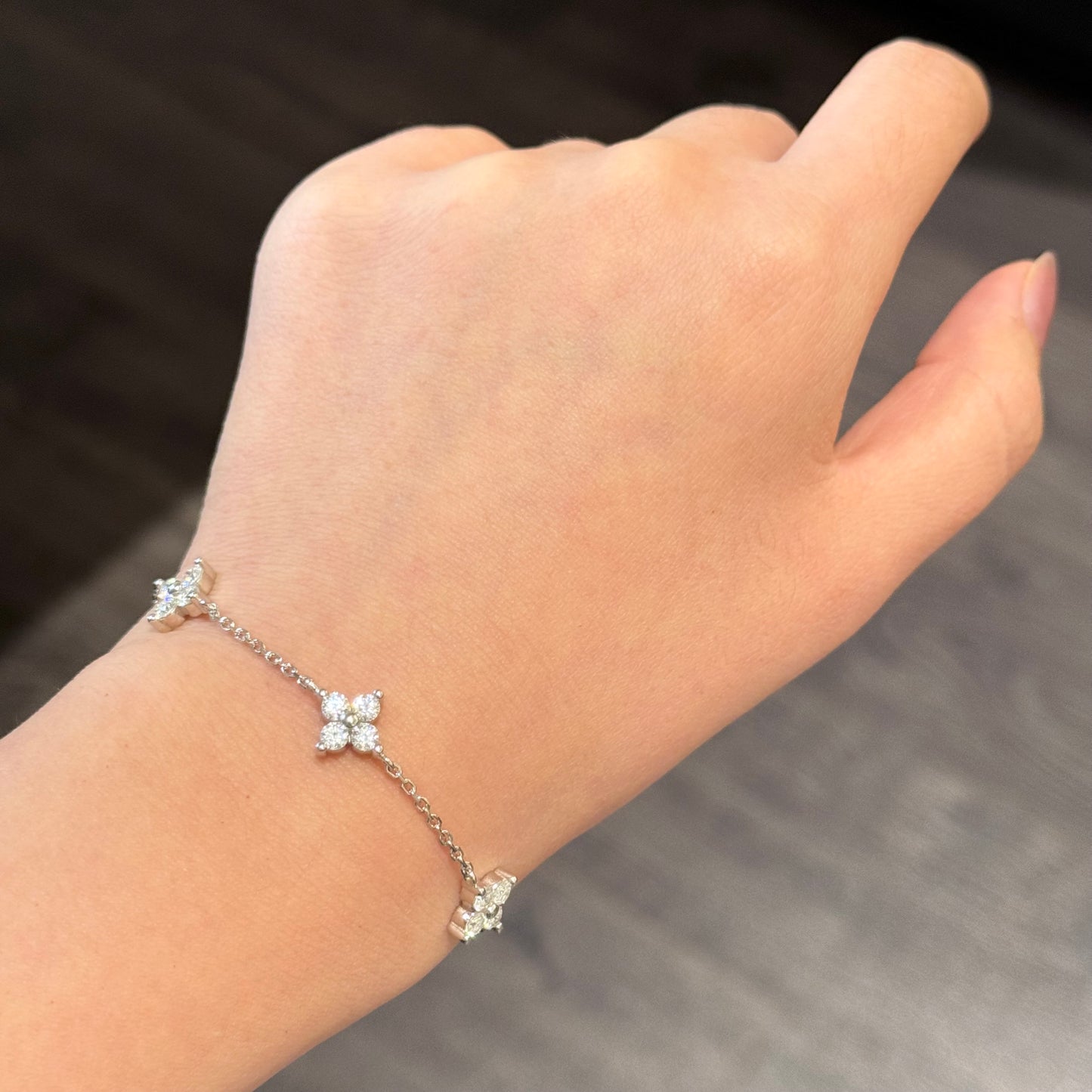 Classic Five Clovers Moissanite Bracelet, 2 Carat