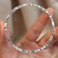 碎冰冰实心Sparkling Crushed Ice Silver Bangle Bracelet