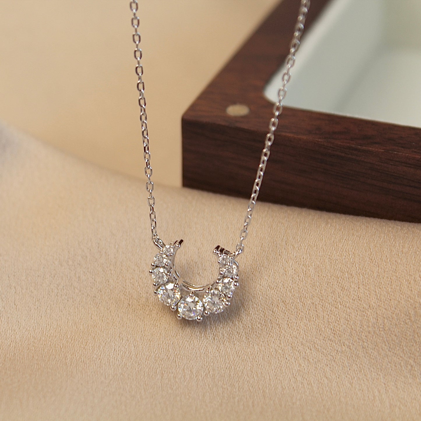 Luna Moon Moissanite Necklace