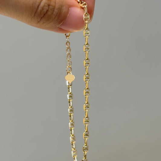 18K Solid Gold Classic Link Bracelet