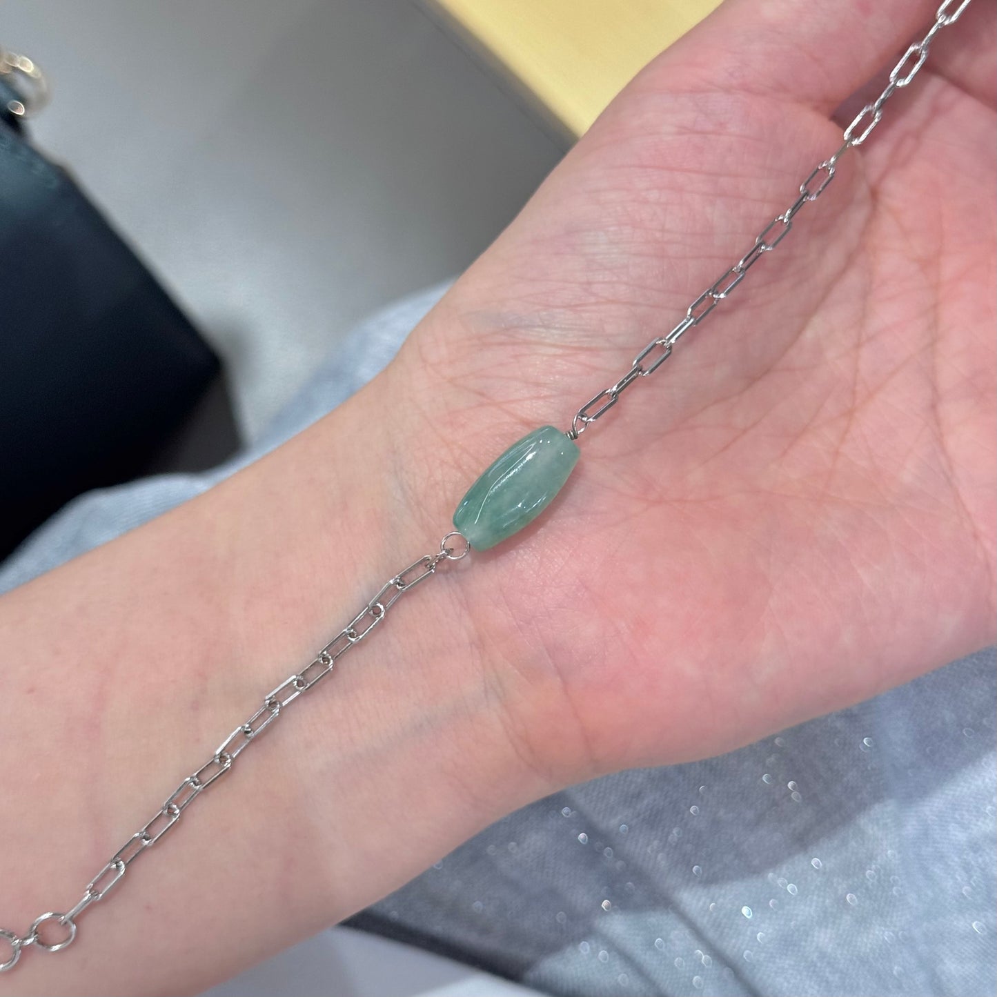 Lulutong Natural Green Jadeite Bracelet