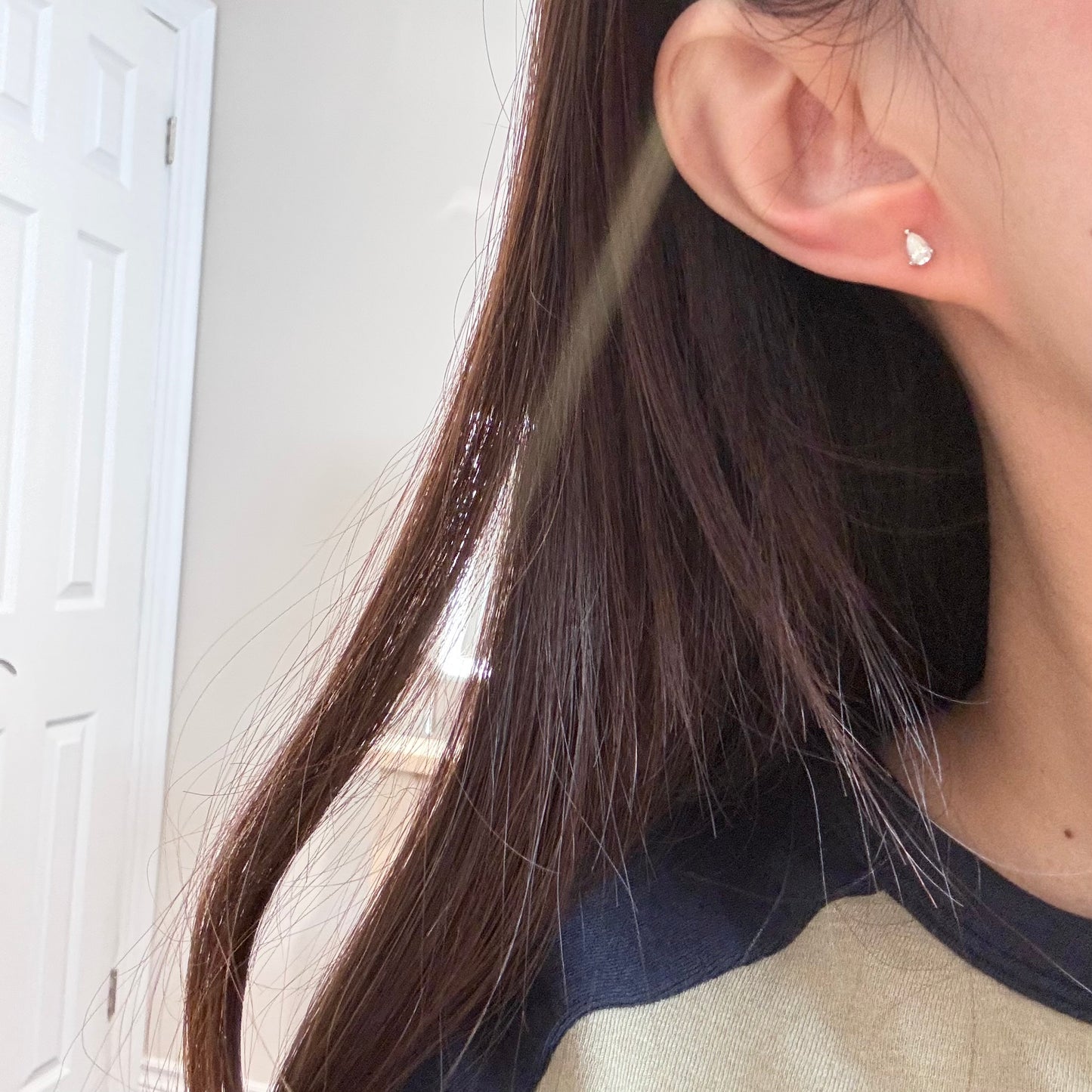 Mini Pear-Shape Moissanite Earrings