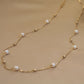 14K Solid Gold Natural Pearl Necklace满天星