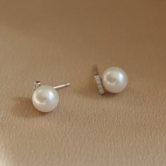 Balance Bar Natural Pearl Earrings