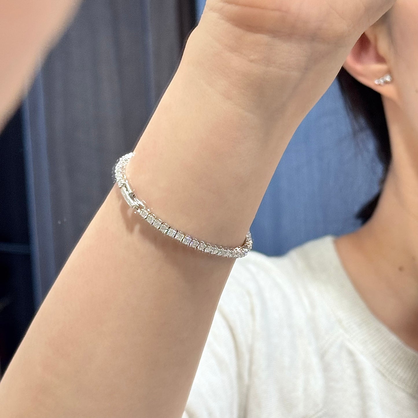 Sparkling Tennis Moissanite Bracelet, 0.06 carat