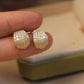 14K Solid Gold Star-fall Earrings 喷砂工艺