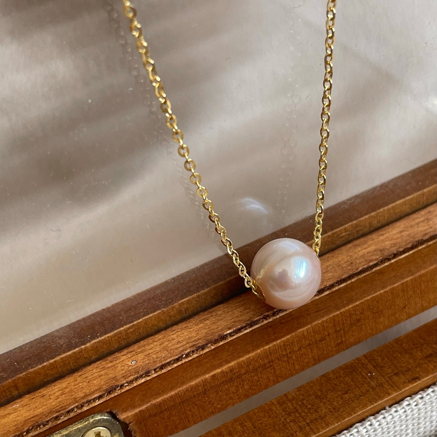 Perfectly Round Single Pearl Pendant