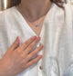 14K Solid White Gold Dancing Stones Necklace