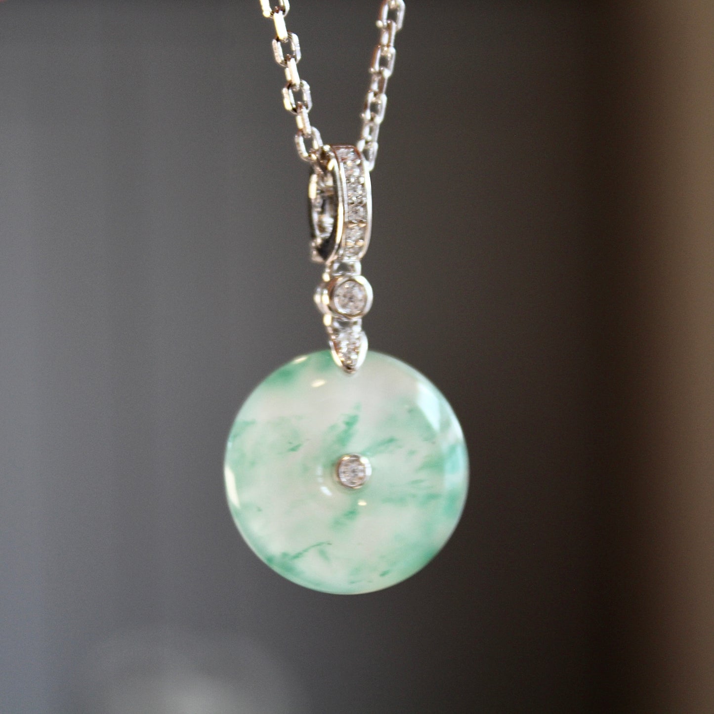非洲翠平安扣African Aventurine Peace Buckle Necklace
