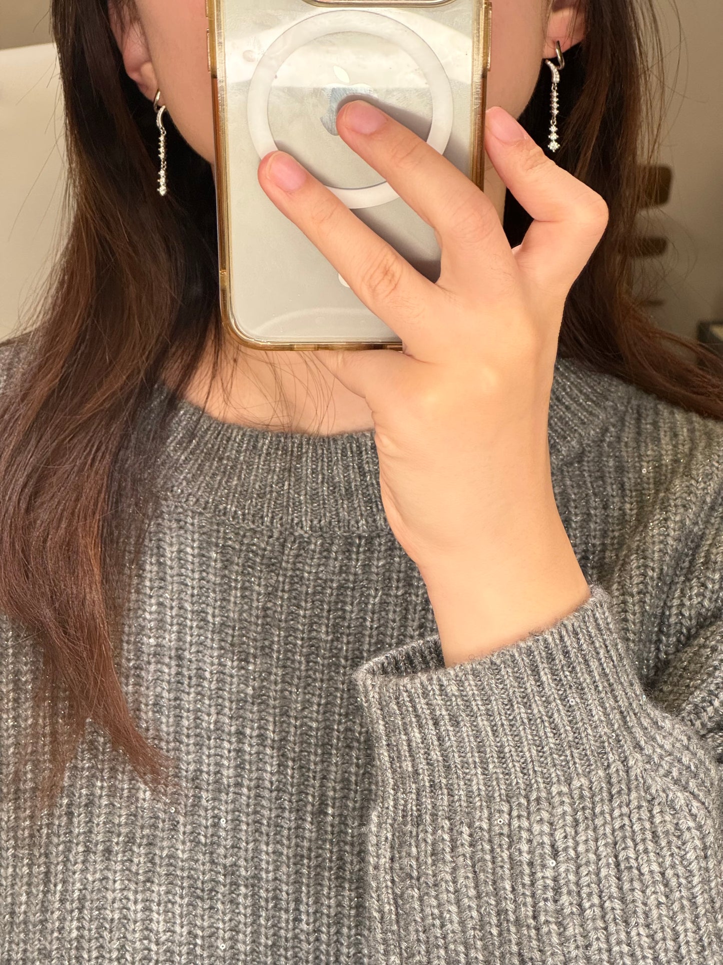 Wave Moissanite Drop Earrings