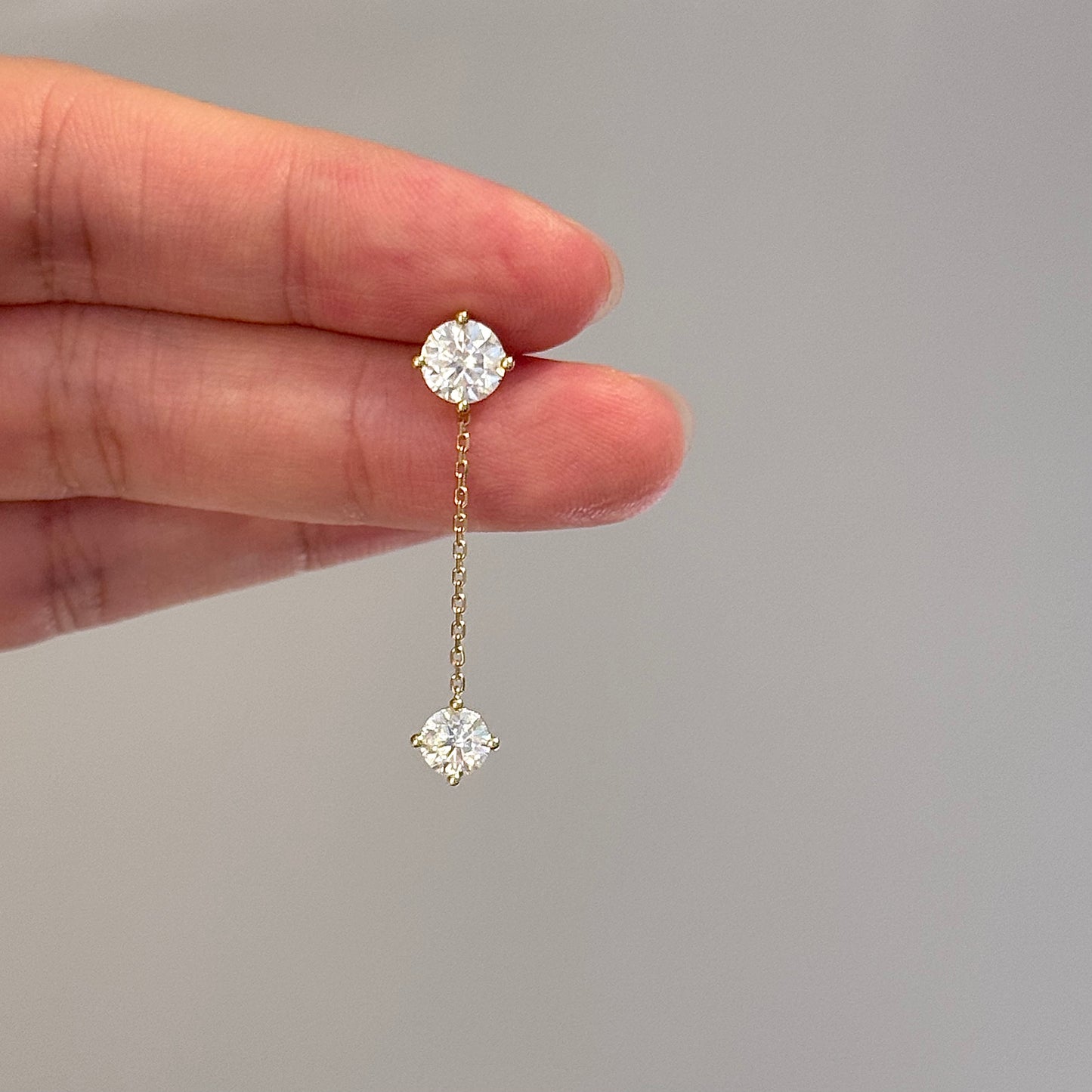 14K Solid Gold Starlight Drop Earrings