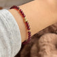 14K Solid Gold Natural Garnet Hulu Bracelet
