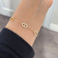 14K Solid Gold Spark Link Bracelet猪鼻子