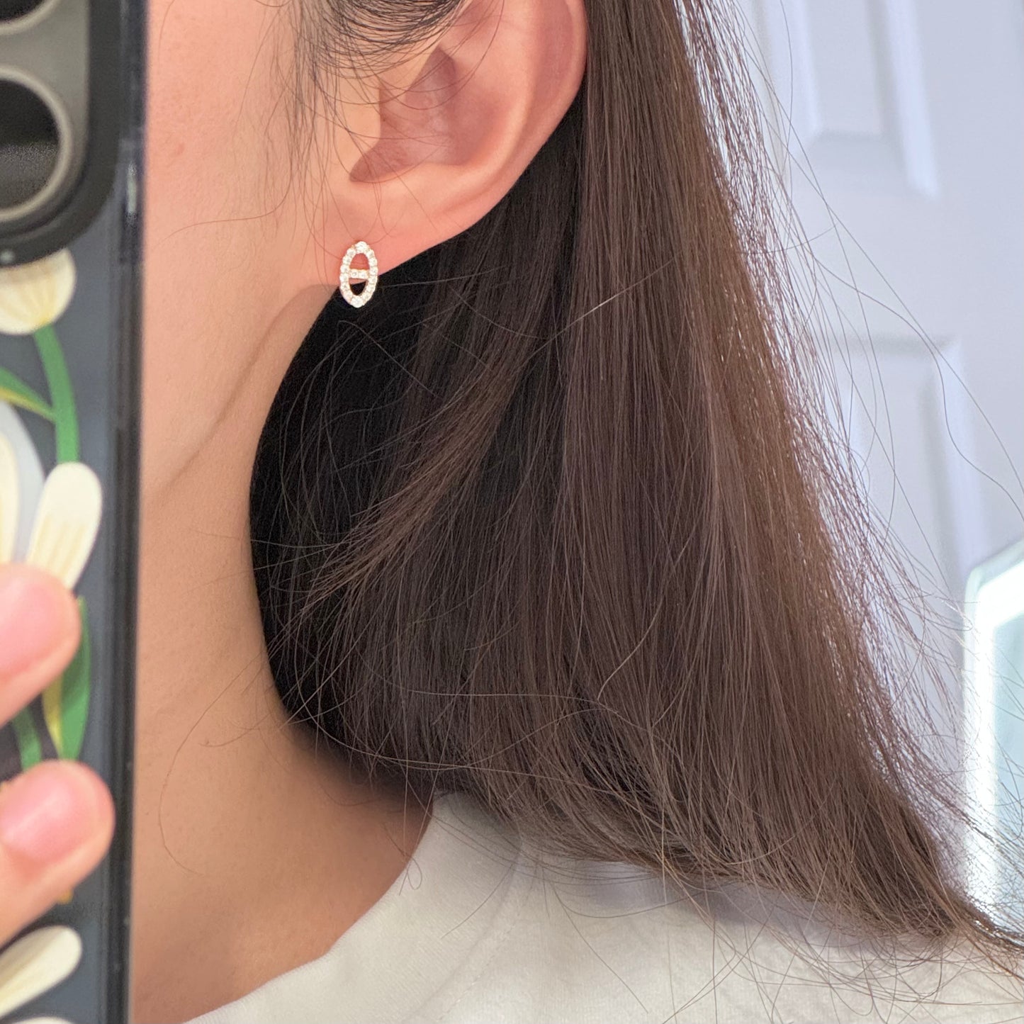 14K Solid Gold Spark Link Earrings