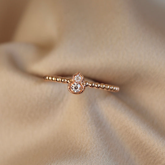 14K Solid Rose Gold Hulu Ring
