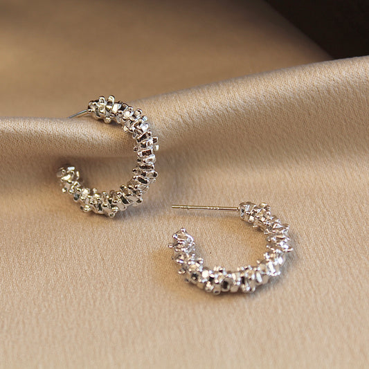 碎碎冰 C-Shape Earrings
